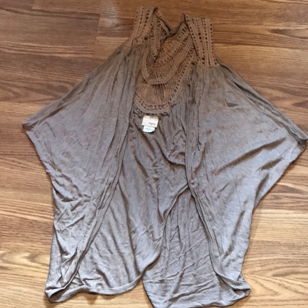 Beige Daytrip Crochet Back Vest